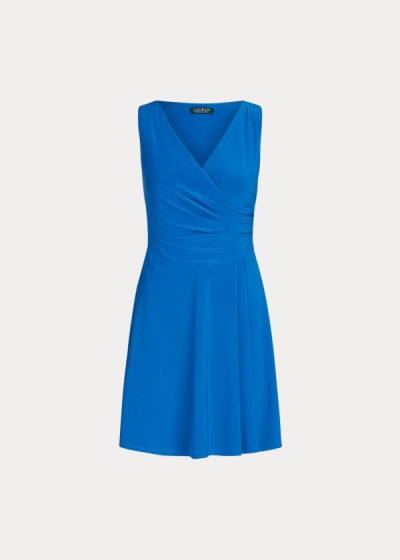 Vestidos Ralph Lauren Mujer Azules - Matte Jersey Surplice - RCWUP9648